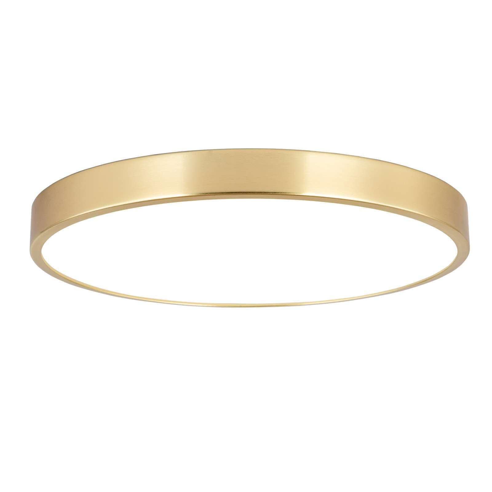 12 Inch Brushed Gold Metal Flush Mount LED Ceiling Light, 3000-5000K 20W Thin Round Modern Low Profile Ceiling Light Fixtures for Bedroom, Living Room, Kitchen, Entryway, Bathroom