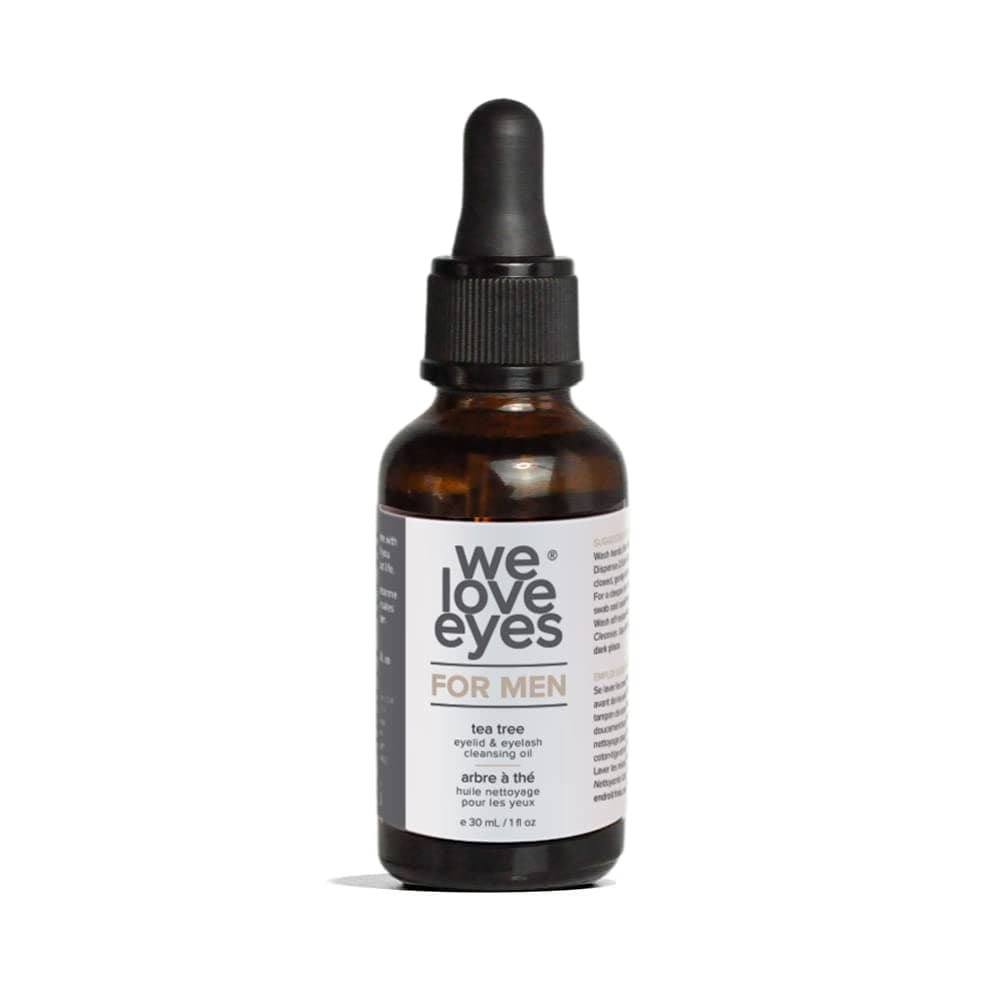 All Natural Tea Tree Eyelid Cleansing Oil for Men - We Love Eyes - Men's Eye Cleanser - Blepharitis, Demodex, Dry Eyes Symptoms Relief, Eco Friendly, Reduce Itching & Inflammation, Chemical Free -30ml