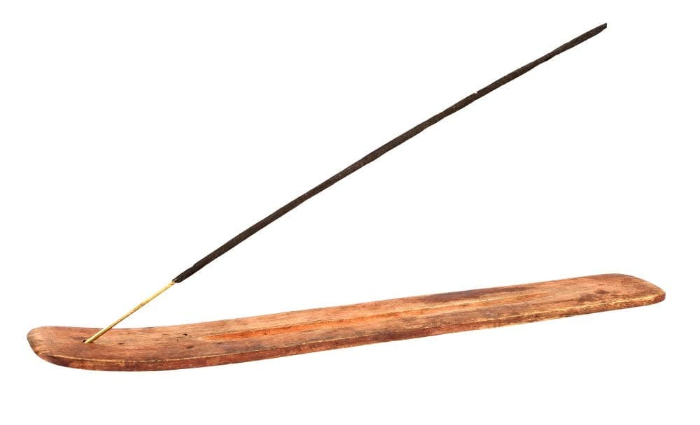 Incense Garden Wood Incense Stick Holder - 10 Inches Long - Wooden Ash Catcher - Simple and Elegant