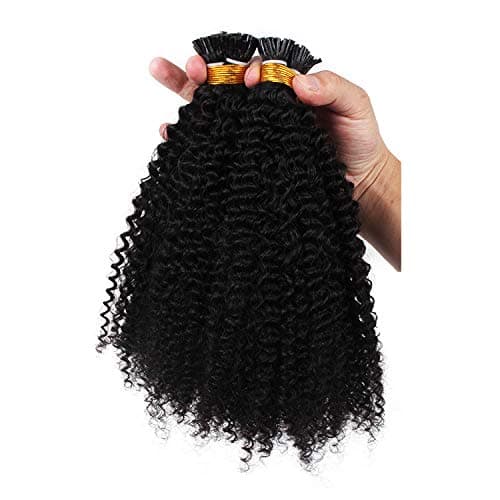 KaiRui Hair 2019 Hot selling i Tip Hair Extensions Kinky Curly Raw Mongolian Kinky Curly False Hair 1G/strand natural color virgin hair