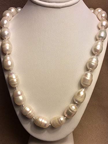 24‘’ BEAUTIFUL 10-12MM SOUTH SEA BAROQUE WHITE PEARL NECKLACE