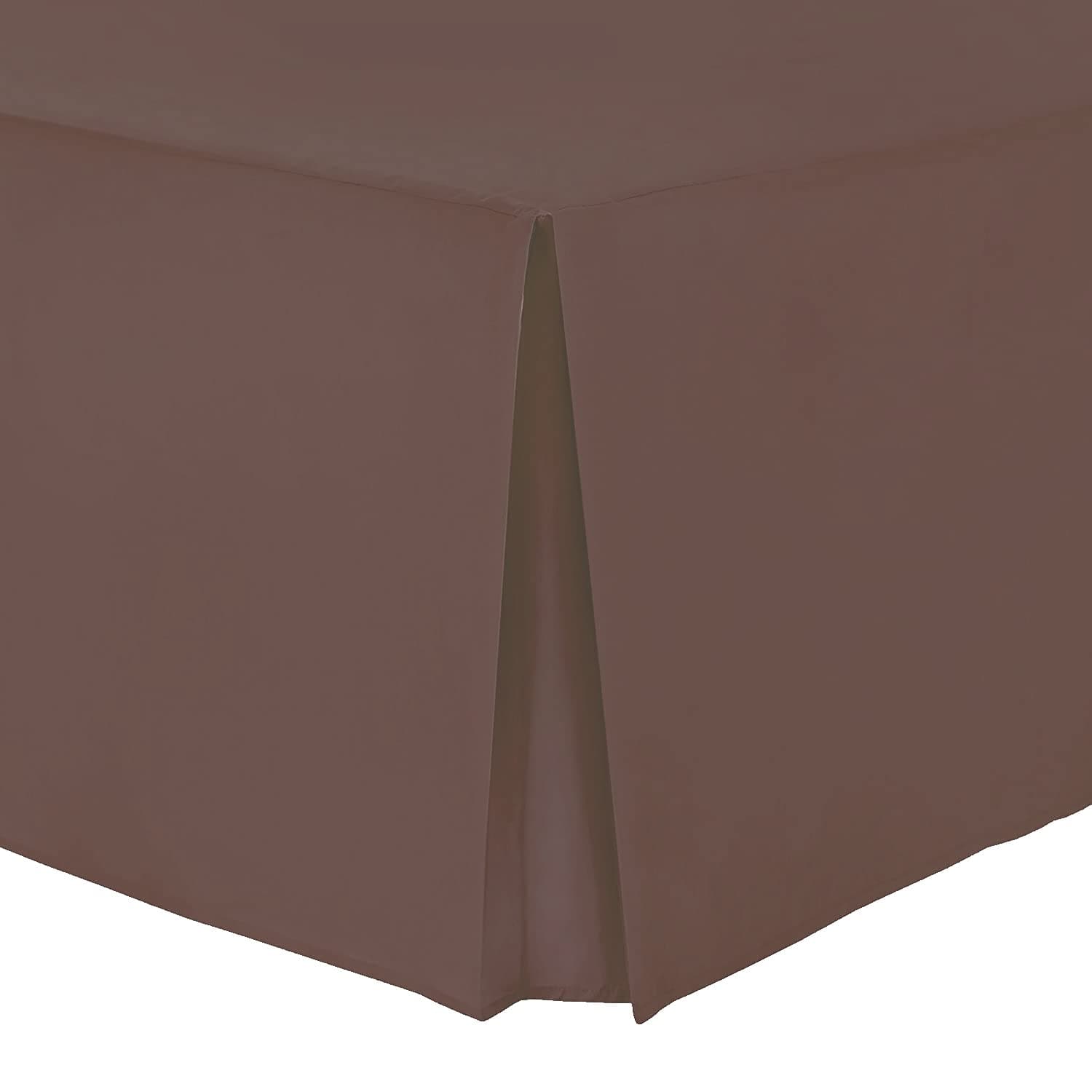 Adams Home Egyptian Cotton Rich Box Pleated Base Valance Sheets Bedding Sheets Flat Bed Skirt Cover Wrap Valance Sheet | Chocolate Double Bed Sheet