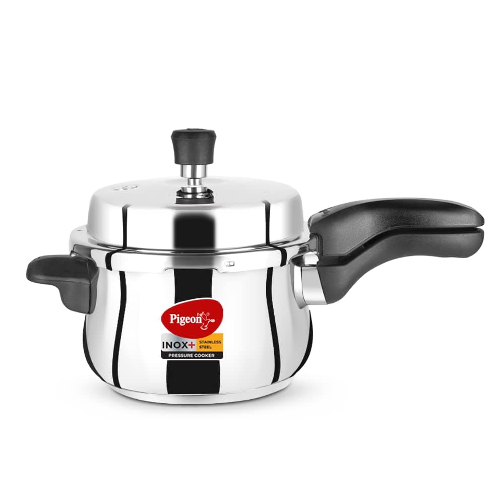 Pigeon By Stovekraft Stainless Steel Inox Plus Steel Pressure Cooker with Outer Lid Induction and Ga