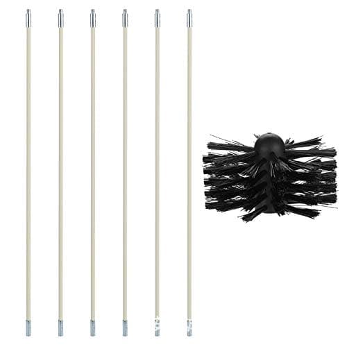 Dnasrivew 23.62 Inch Nylon Bendable Chimney Pipe Cleaner Brush Boiler Dryer Sweep Cleaning Tools to Clean The Tubular Inner Wall of The Chimney, Oil-Smoke Machine, Dryer, Boiler, Black