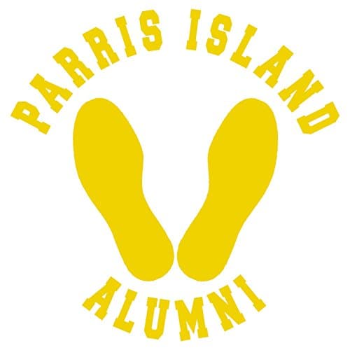 MiaBella Designs Parris Island Alumni Yellow Footprints Vinyl Decal Sticker, Premium Glossy Vinyl, Yellow, Small W 5" H 5"