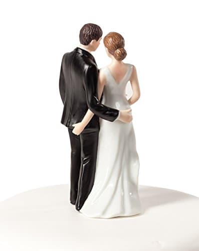 Wedding Collectibles Funny Sexy Tender Touch Wedding Cake Topper with Bride and Groom | Fun, Sexy, Humorous Figurine | Fine Porcelain | 5.25 Inches