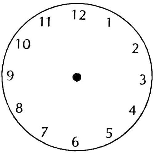 Blank Clock Art Rubber Stamp