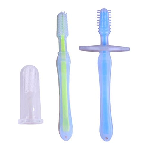 Baby Oral Care Kit: Fingertip Toothbrush + Tender-Care Toothbrush + Gum Massager With Silicone Shield