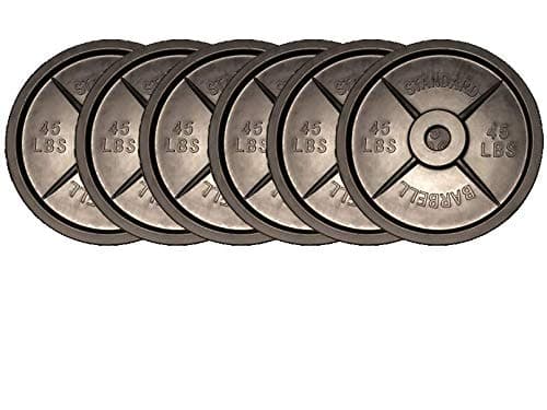 45lb Weight 6 Plates - Fake Weights Plastic Olympic Style 45 lb Barbell Plates