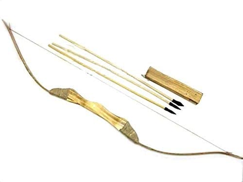 Bow and Arrow with Quiver Sets, Wooden Bows and Arrows, Cowboy and Indians, Brave, Wooden Bow and Arrow Sets; Kids Youth Toy-for Archery Hunting; Archery