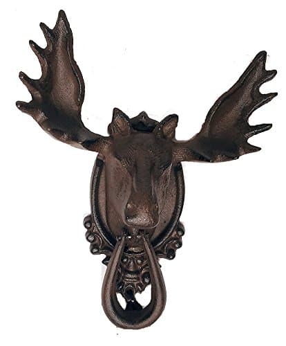Bull Moose Cast Iron Door Knocker, 10" (Brown)
