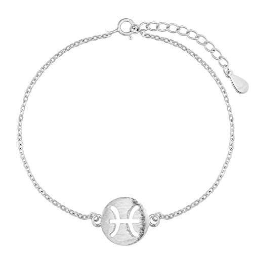 Qiandi 925 Silver 12 Constellation Pisces Birthday Gifts Horoscope Astrology Bracelet for Women Jewelry