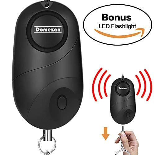Personal Alarm, DOMEZAN 130dB Emergency Self Defense Security Alarm Keychain for Kids Women Elderly Protection Batteries Included with LED Light Policeman Recommend
