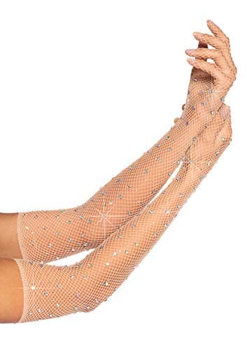 Leg Avenue Womens Rhinestone Fishnet Long Gloves Costume Accessories