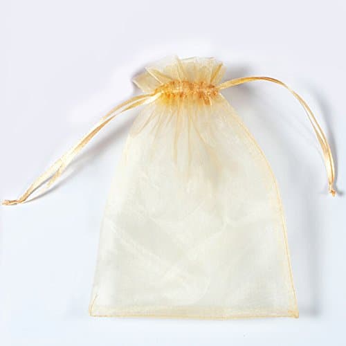 BZCTAH 100 Pcs 30 x 40cm Drawstring Organza Gift Bags Candy Pouch, Wedding Party Christmas Favor Bags Jewelry Pouches Wrap,Gold