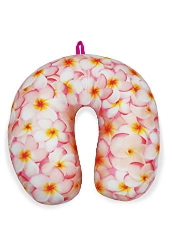 Pink Plumeria Travel Pillow