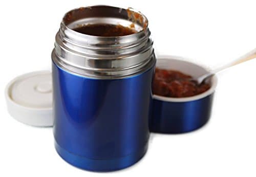 Insulated Stainless Steel Thermal Food Jar Containers Vacuum Sealed 16 No BPA (Blue)