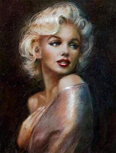 DIY 5D Diamond Painting by Number Kits, Crystal Rhinestone Diamond Embroidery Paintings Pictures Arts Craft for Home Wall Decor,Marilyn Monroe. (23.631.5)