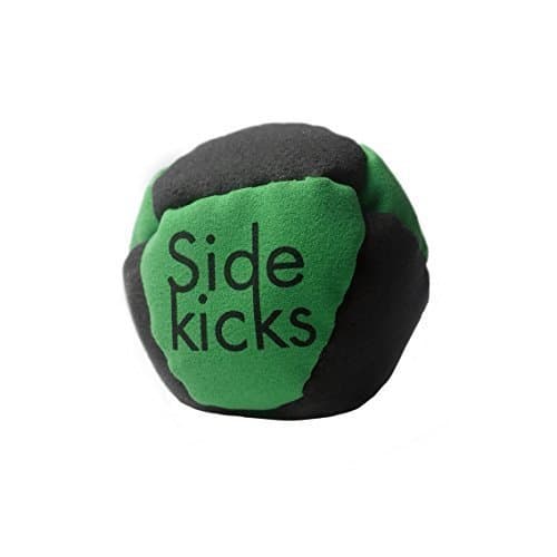Sidekicks Hacky Sack - Classic Sand Filled Footbag | Best for Dirtbag Practice, Juggling Practice Hand Stitched Synthetic Suede Sand Hacky Sack Dirt Bag (Green)