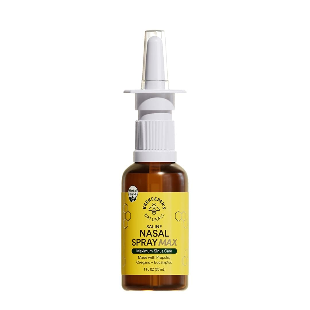 - Beekeeper's Naturals Propolis Nasal Rinse Spray Max, Relief for Adults w/Eucalyptus, Oregano & Saline, Clears Nasal Congestion, Moisturizes Sinus Canal, & Decongest Sinus Cavities, 1 fl oz