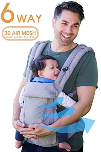 360 Ergonomic Baby Carrier - All Season Baby Sling - 6 Position, Easy Breastfeeding, No Infant Insert Needed, One Size Fits All - Adapt to Newborn, Infant & Toddler, Great Hiking Backpack Carrier