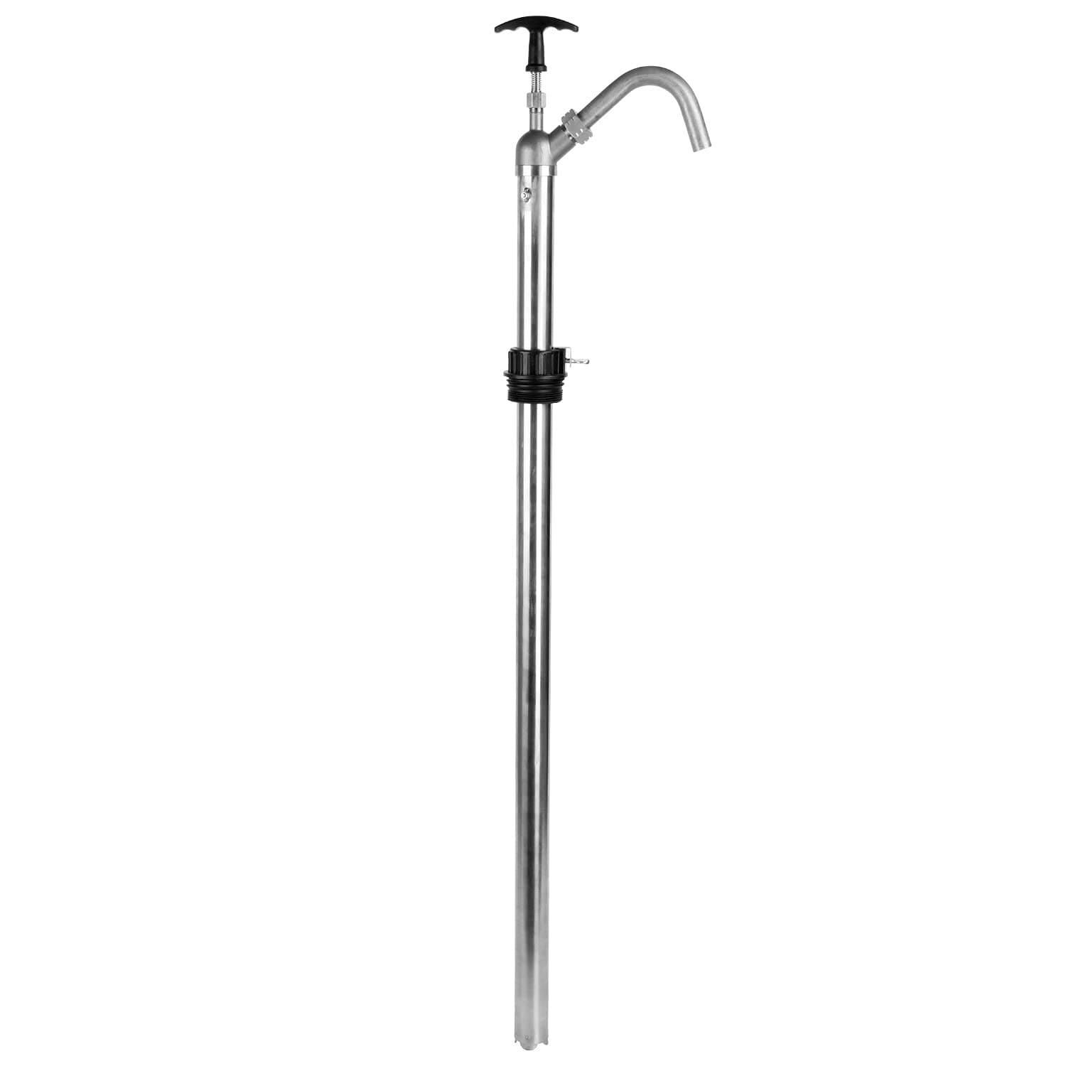TERA PUMPHeavy Duty Stainless Steel Vertical Manual Drum Pump Self Priming Fits 15-55 Gallon For Diesel, Kerosene, Acetone, Chemicals, Solvents, Etc.