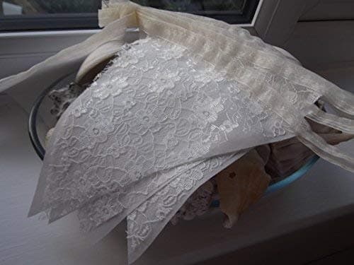 Pink TulipIVORY LACE & Fabric Bunting Wedding Bundle 32ft 10m Shabby Chic Single sided 10m IVORY LACE