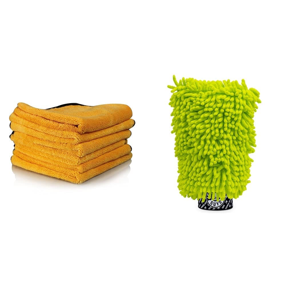 Chemical Guys Premium Microfiber Towel and Scratch-Free Microfiber Wash Mitt Bundle (6-Pack)