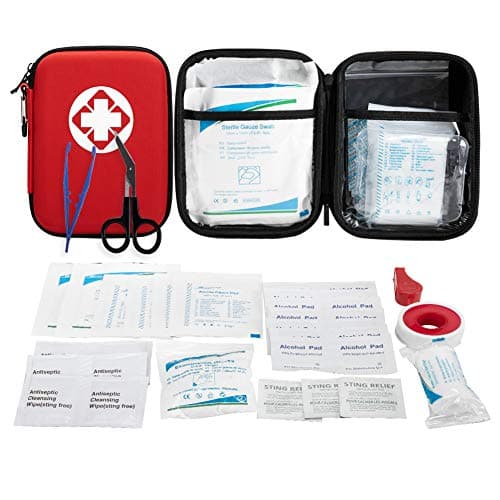 MOTORBUDDY 83 Piece First Aid Kit, Lightweight Compact Waterproof Medical Kit, Emergency Supply Survival Kit for Car, Office, Home, Travel, Hiking(red)