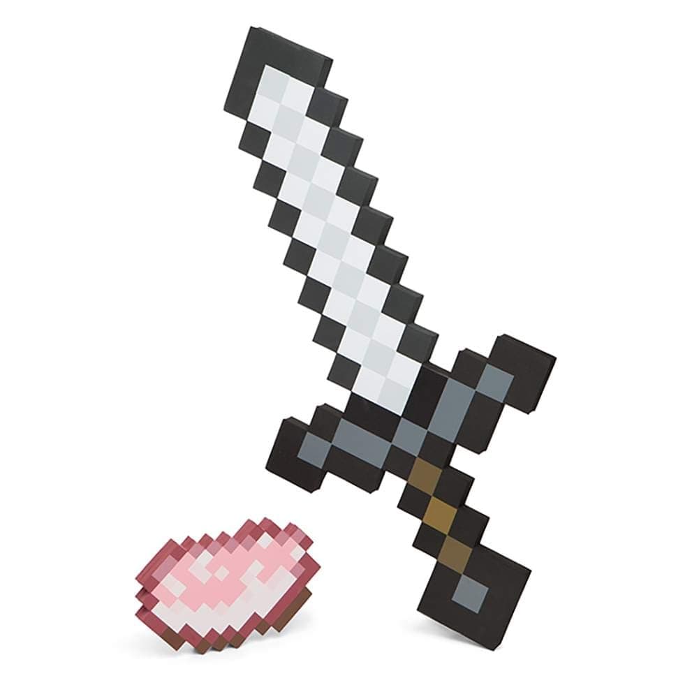 ThinkGeek, Inc. Minecraft Iron Sword and Raw Porkchop Adventure Kit Officially-Licensed Merchandise