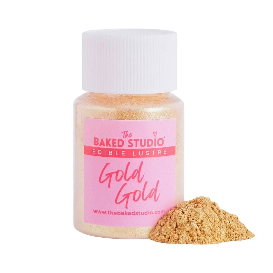 – The Baked Studio - Original Edible Glitter Lustre Dust for Cake Decorating (Gold Gold 15g)