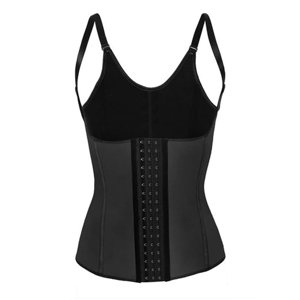 Pink Queen® Womens Latex Waist Trainer Cincher Vest Body Shaper Large Black