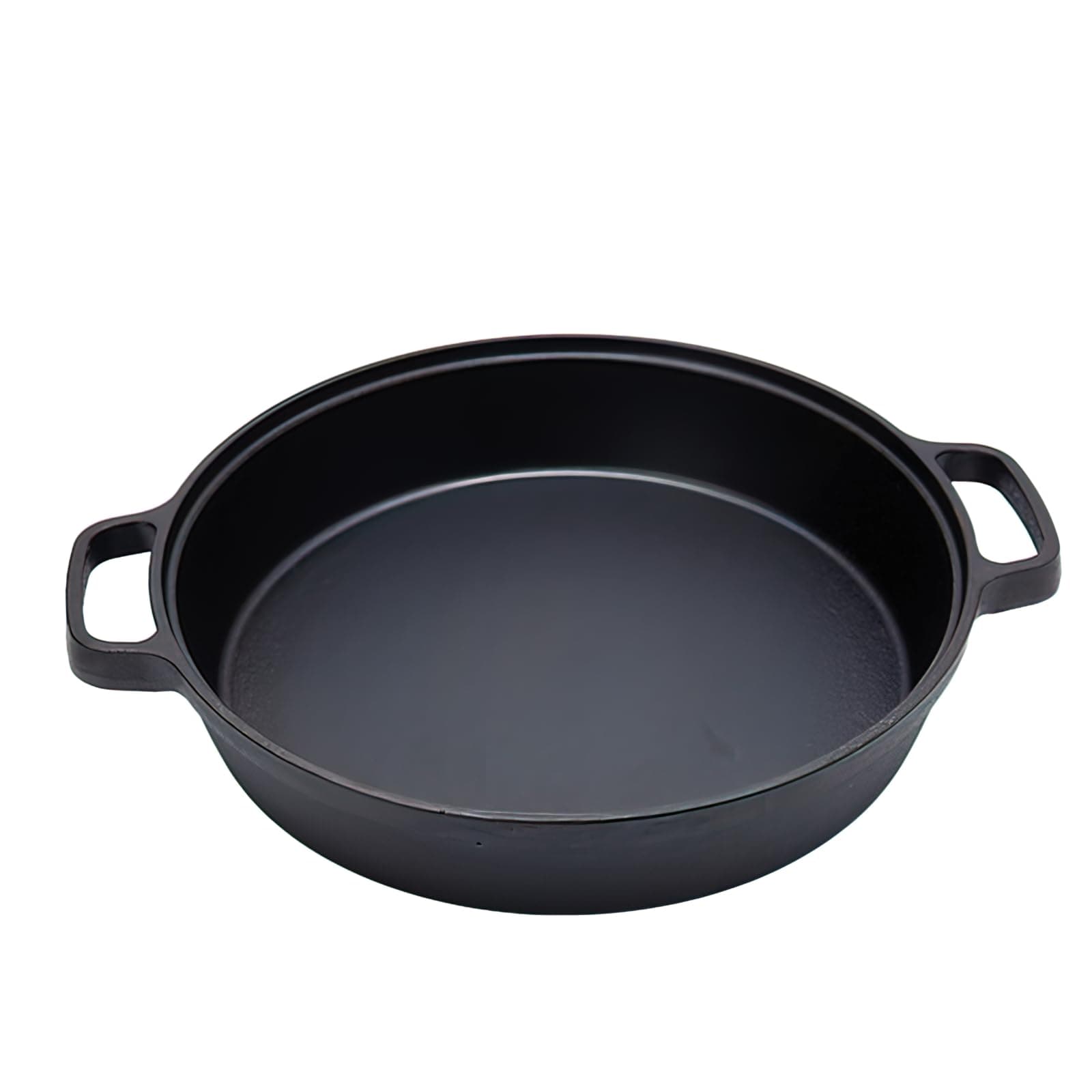 - LI-GELISI Deepened flat-bottom cast iron frying pan, double-handle thickened uncoated old-fashioned iron pot, pancake and steak frying household multi-purpose large iron pot(24 inch)