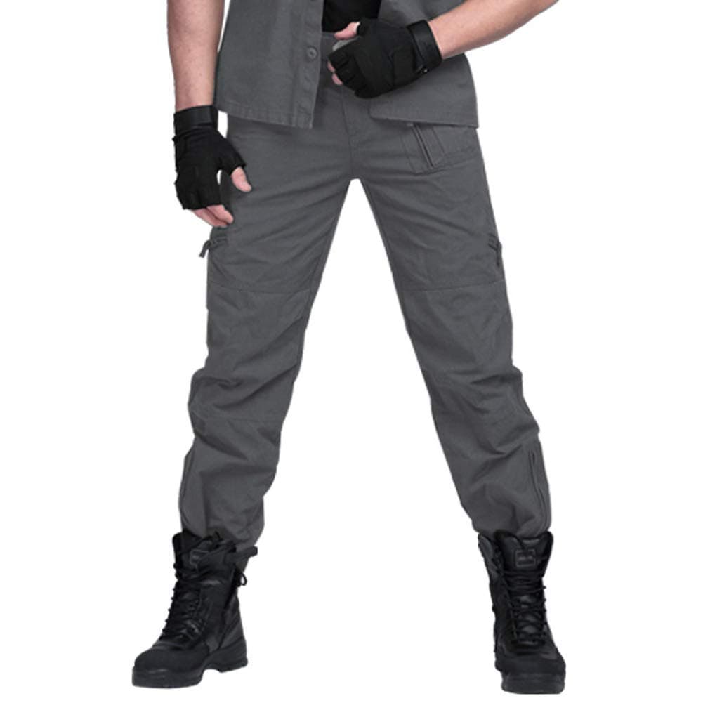 Men's Tactical Pants Outdoor Cargo Pants Men Rip-Stop Workout Pants with Multiple-Pockets