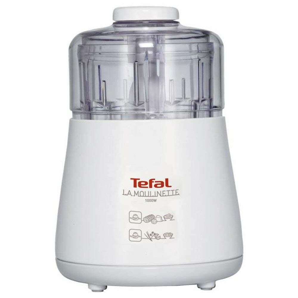 Tefal La Moulinette DPA130 Electric Chopper 1000 Watt 500 ml Cable Storage Compartment 4 Functions Crushing Mixing Mixing Grinding White