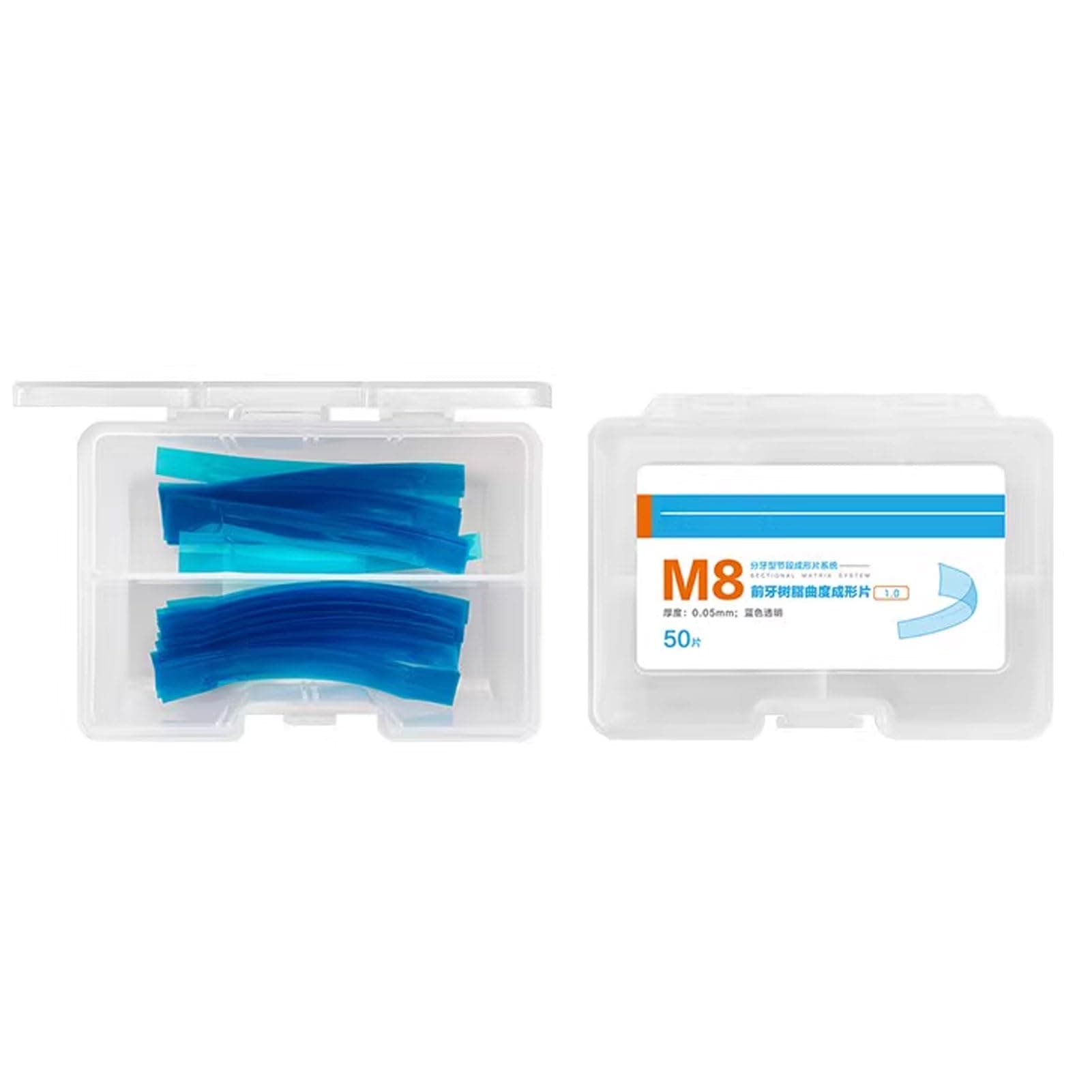 Dental Sectional Contoured Anterior Resin Restoration Matrix Bands, Anterior Tooth Curvature Resin Matrix Band, Blue Strip Composite Resin Matrices Matrix Strip.