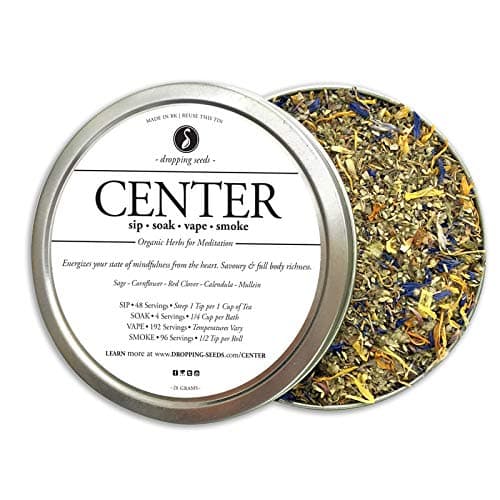 Organic Herbal Smoking Meditation Blend For Engage Balance And Self Control I CENTER TIN (28 G)