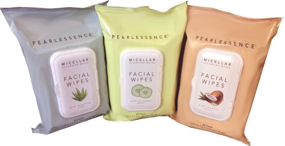Micellar Cleansing Facial Makeup Remover Wipes Variety Pack: Aloe, Cucumber and Coconut