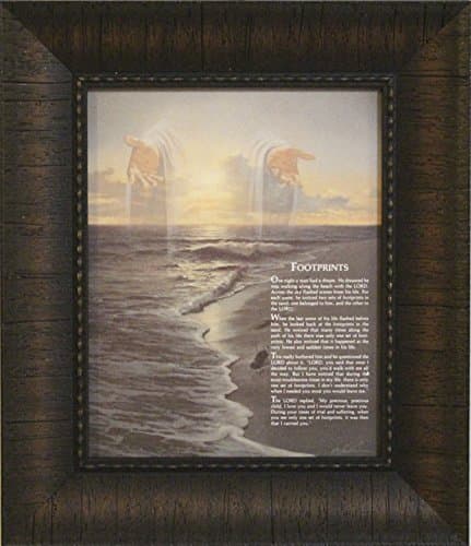 Footprints in the Sand Framed Inspirational Art Poem