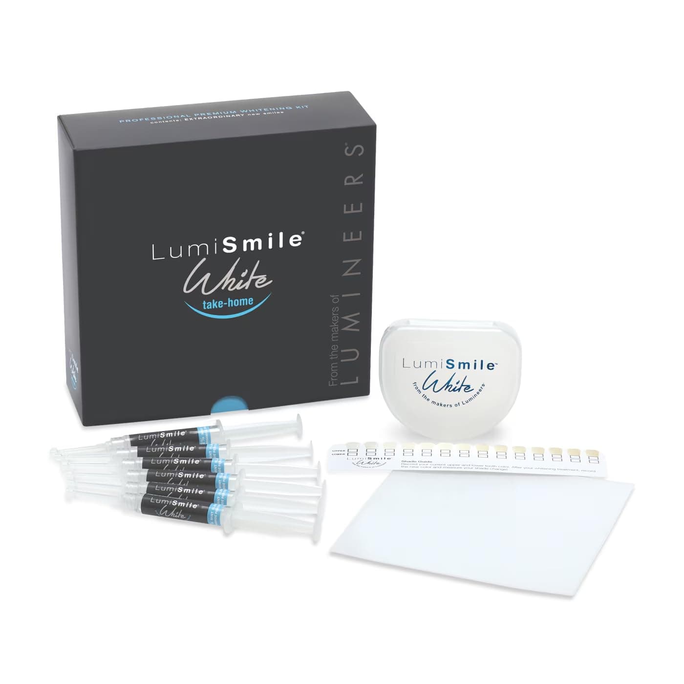 Take-Home Teeth Whitening Kit, 6 Syringes, 22% Carbamide Peroxide, Mint Flavor, Non-Fluoride, Tray Case, Resin Sheets Included