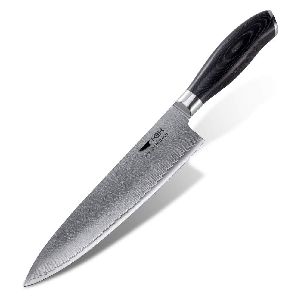 Chef Knife 8 Inch Japanese VG10 67 Damascus Stainless Steel layers 62 HRC Blade Ergonomic Wooden Handle