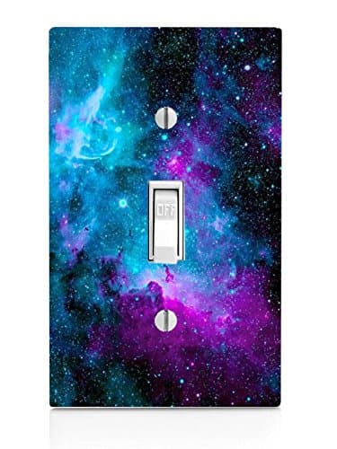 Decorative Nebula Galaxy Space Design Pattern Print Image Light Switch Wall Plate Cover (NOT A DECAL) Actual Printed Outlet Cover