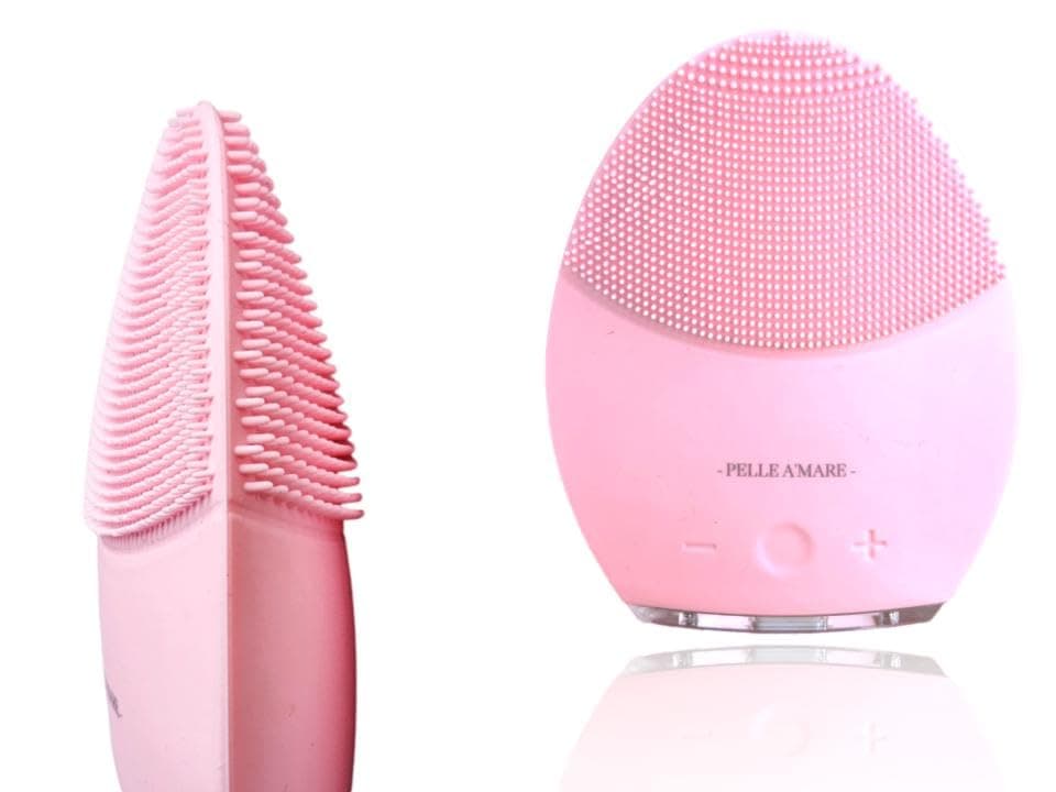 Pelle A'MARE Vibrating Silicone Facial Cleansing Brush Skin Massager Pore Unblocker