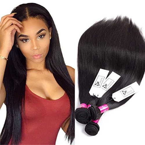 CHEEON 8A Malaysian Virgin Hair Straight 3 Bundles Deals 12 14 16 Inches 100% Unprocessed Human Hair Bundles Weave 300g Natural Black Can be Dyed