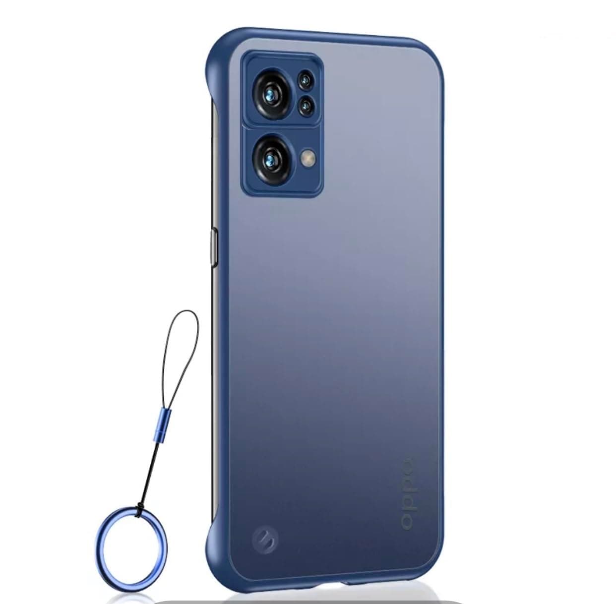 Oppo Reno 7 Pro 5G Back Cover Case | Stylish Frameless Matte Hard Back Skin | Soft TPU Shock Proof Bumper Back Cover for Oppo Reno 7 Pro 5G (Blue)