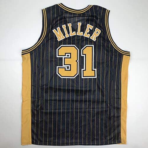Unsigned Reggie Miller Indiana Blue Pinstripe Custom Stitched Basketball Jersey Size Men's XL New No Brands/Logos