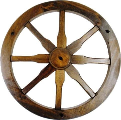 18" Western Solid Wood Decorative Wagon Wheel
