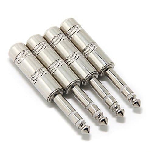 Cables 6.35MM TRS Stereo Male Plug Headphone Audio Connector for Patch Cables, Balanced Cables, Snakes- 4 Pack