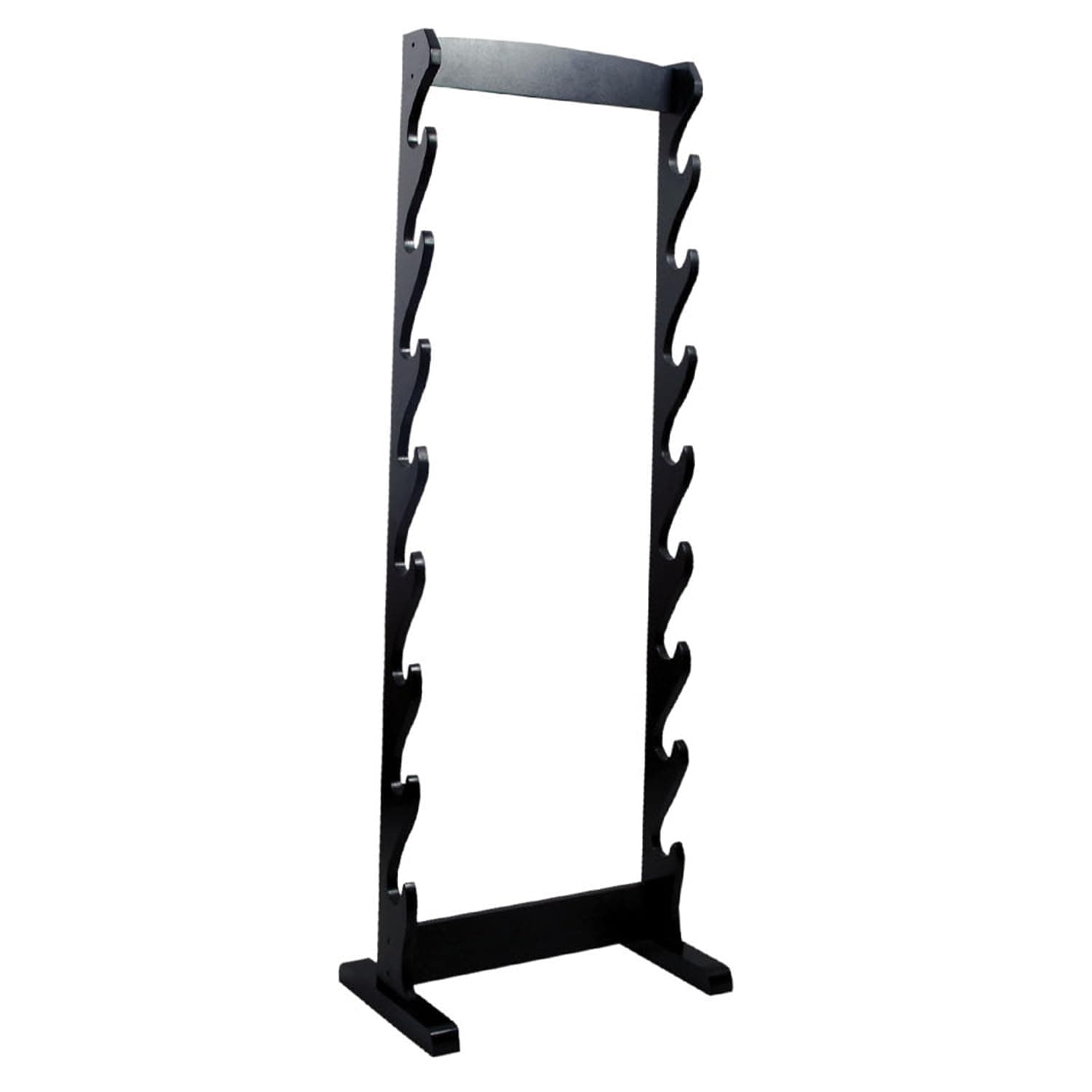 SZCO 8 Sword Wooden Floor Stand – Sword Stand Display Rack for Martial Arts, Ninja, Katana, Medieval & Samurai Swords – Black Hardwood Katana Stand and Sword Holder with Hardware Included