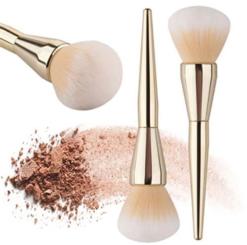 Big Soft Gold Colour Powder Cosmetic Brush Blush Foundation Large Round Make Up Tool UK